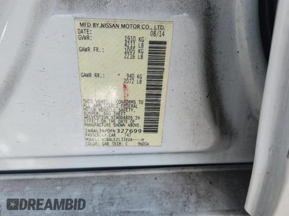 ✅ 2015 Nissan Altima SL • VIN: 1N4AL3AP0FN327699 • Lot: 91276095. Wystawiony na Copart z przebiegiem 70 197 mil. Bezpłatny archiwum sprzedaży aukcyjnych z USA i szczegółowy raport historii pojazdu na DreamBid. Zdjęcie 12.