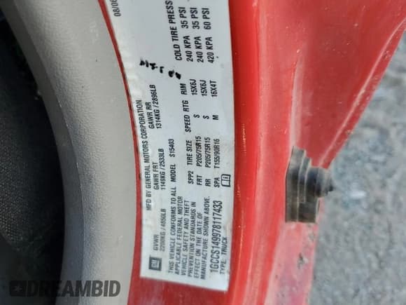 ✅ 2007 Chevrolet Colorado Work Truck • VIN: 1GCCS149978117433 • Лот: 58296724. Опубликован ранее на Copart с пробегом 141 160 миль. Бесплатный доступ к архиву аукционных продаж из США и подробный отчёт об истории автомобиля на DreamBid. Изображение 14.