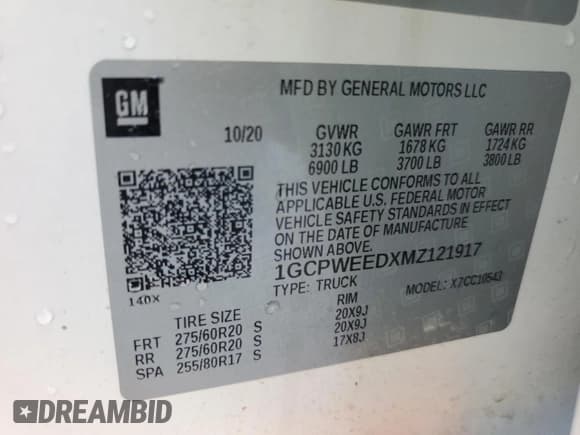 ✅ 2021 Chevrolet Silverado 1500 LTZ • VIN: 1GCPWEEDXMZ121917 • Lot: 71114004. Wystawiony na Copart z przebiegiem 93 142 mil. Bezpłatny archiwum sprzedaży aukcyjnych z USA i szczegółowy raport historii pojazdu na DreamBid. Zdjęcie 12.