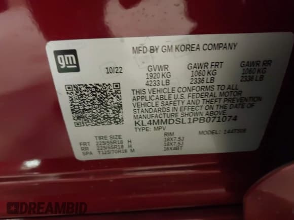 ✅ 2023 Buick Encore GX Select • VIN: KL4MMDSL1PB071074 • Лот: 42043388. Опубликован ранее на IAAI с пробегом 18 032 миль. Бесплатный доступ к архиву аукционных продаж из США и подробный отчёт об истории автомобиля на DreamBid. Изображение 9.