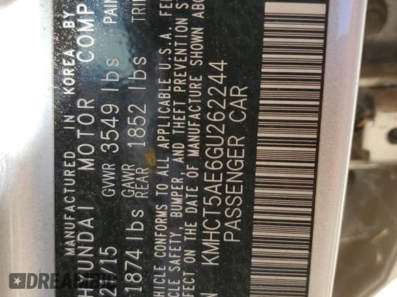 ✅ 2016 Hyundai Accent SE • VIN: KMHCT5AE6GU262244 • Лот: 72941414. Опубликован ранее на Copart с пробегом 140 686 миль. Бесплатный доступ к архиву аукционных продаж из США и подробный отчёт об истории автомобиля на DreamBid. Изображение 12.