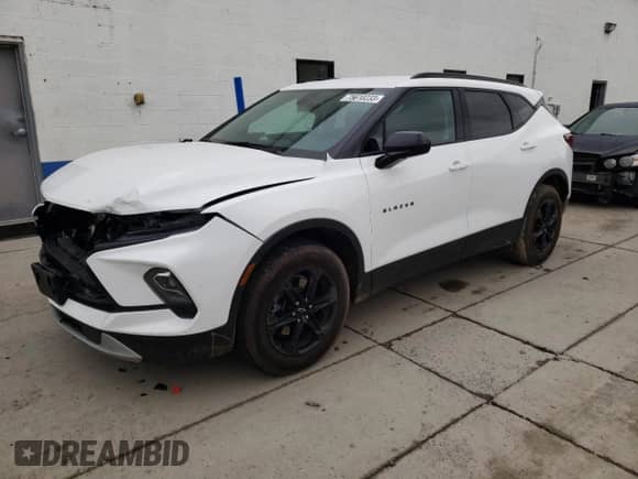 2023 Chevrolet Blazer LT z VIN 3GNKBHR46PS224150, wystawiony jako Copart lot #75610233 z przebiegiem Nie podano mil oraz . Historia ofert i sprzedaży dostępna na DreamBid. Obrazek 1.