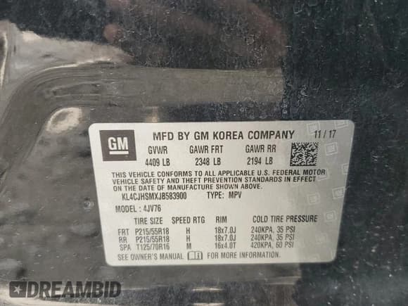 ✅ 2018 Buick Encore Premium • VIN: KL4CJHSMXJB583900 • Lot: 70038175. Wystawiony na Copart z przebiegiem 123 012 mil. Bezpłatny archiwum sprzedaży aukcyjnych z USA i szczegółowy raport historii pojazdu na DreamBid. Zdjęcie 13.