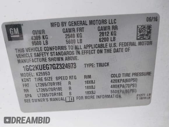 ✅ 2016 Chevrolet Silverado 2500HD Work Truck • VIN: 1GC2KUEG7GZ324973 • Лот: 41460118. Опубликован ранее на IAAI с пробегом 127 498 миль. Бесплатный доступ к архиву аукционных продаж из США и подробный отчёт об истории автомобиля на DreamBid. Изображение 9.