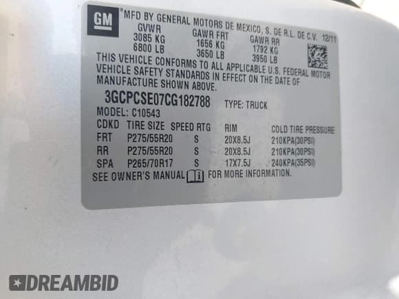 ✅ 2012 Chevrolet Silverado 1500 LT • VIN: 3GCPCSE07CG182788 • Лот: 43425855. Опубликован ранее на IAAI с пробегом 247 216 миль. Бесплатный доступ к архиву аукционных продаж из США и подробный отчёт об истории автомобиля на DreamBid. Изображение 9.