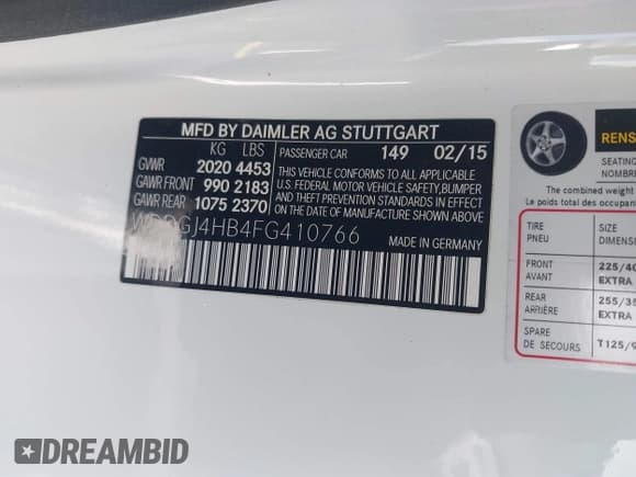 ✅ 2015 Mercedes-Benz C 250 • VIN: WDDGJ4HB4FG410766 • Lot: 42307457. Listed on IAAI with 50,979 mi. Free auction sales archive from the USA and detailed vehicle history report at DreamBid. Image 9.