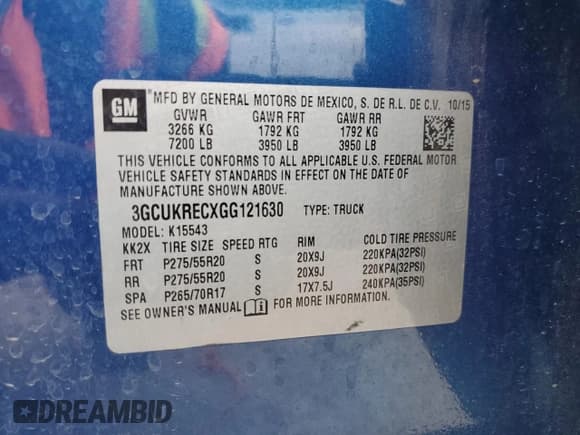 ✅ 2016 Chevrolet Silverado 1500 LT • VIN: 3GCUKRECXGG121630 • Lot: 84419885. Listed on Copart with 210,699 mi. Free auction sales archive from the USA and detailed vehicle history report at DreamBid. Image 12.