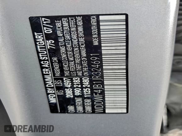 ✅ 2018 Mercedes-Benz C 300 • VIN: WDDWF4JB1JR324691 • Lot: 96033375. Listed on Copart with 21,414 mi. Free auction sales archive from the USA and detailed vehicle history report at DreamBid. Image 12.