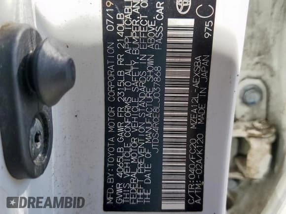 ✅ 2020 Toyota Corolla SE • VIN: JTDS4RCE8LJ037868 • Лот: 91240515. Опубликован ранее на Copart с пробегом 95 546 миль. Бесплатный доступ к архиву аукционных продаж из США и подробный отчёт об истории автомобиля на DreamBid. Изображение 12.