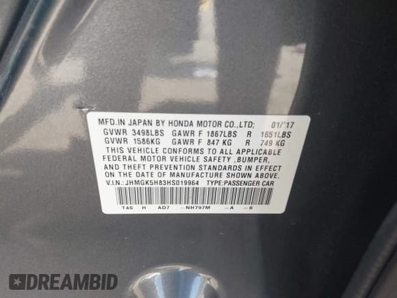 ✅ 2017 Honda Fit EX-L • VIN: JHMGK5H83HS019964 • Лот: 42678913. Опубликован ранее на IAAI с пробегом 26 344 миль. Бесплатный доступ к архиву аукционных продаж из США и подробный отчёт об истории автомобиля на DreamBid. Изображение 9.