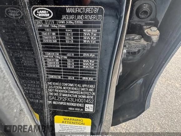 ✅ 2020 Land Rover Range Rover Evoque SE • VIN: SALZP2FX3LH001452 • Лот: 42335210. Опубликован ранее на IAAI с пробегом 99 827 миль. Бесплатный доступ к архиву аукционных продаж из США и подробный отчёт об истории автомобиля на DreamBid. Изображение 8.