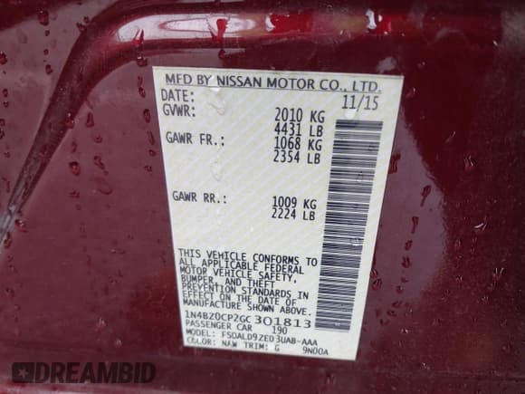 ✅ 2016 Nissan LEAF S • VIN: 1N4BZ0CP2GC301813 • Лот: 43764027. Опубликован ранее на IAAI с пробегом Не указан. Бесплатный доступ к архиву аукционных продаж из США и подробный отчёт об истории автомобиля на DreamBid. Изображение 9.