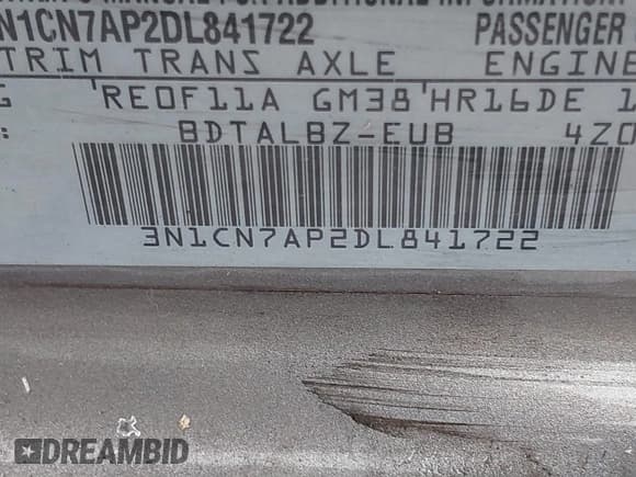 ✅ 2013 Nissan Versa SV • VIN: 3N1CN7AP2DL841722 • Lot: 41760255. Wystawiony na IAAI z przebiegiem 115 834 mil. Bezpłatny archiwum sprzedaży aukcyjnych z USA i szczegółowy raport historii pojazdu na DreamBid. Zdjęcie 9.