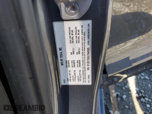 ✅ 2020 Tesla Model 3 Standard Range Plus • VIN: 5YJ3E1EA3LF644345 • Lot: 86067975. Listed on Copart with 49,714 mi. Free auction sales archive from the USA and detailed vehicle history report at DreamBid. Image 12.