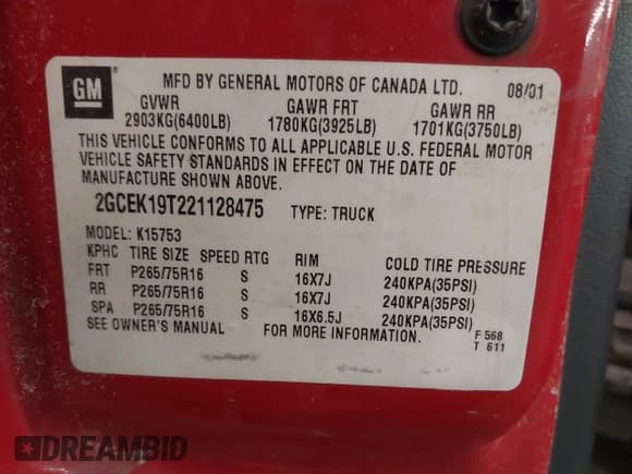 ✅ 2002 Chevrolet Silverado 1500 LT • VIN: 2GCEK19T221128475 • Lot: 41518914. Listed on IAAI with 312,202 mi. Free auction sales archive from the USA and detailed vehicle history report at DreamBid. Image 9.