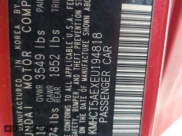 ✅ 2014 Hyundai Accent GS • VIN: KMHCT5AEXEU194818 • Lot: 84002605. Listed on Copart with 116,895 mi. Free auction sales archive from the USA and detailed vehicle history report at DreamBid. Image 13.