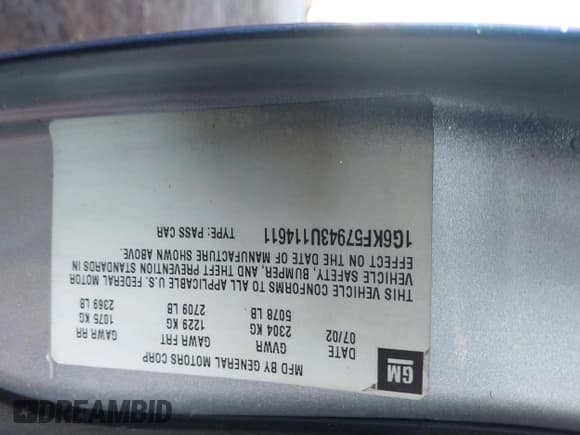 ✅ 2003 Cadillac DeVille DTS • VIN: 1G6KF57943U114611 • Lot: 41661350. Listed on IAAI with 160,762 mi. Free auction sales archive from the USA and detailed vehicle history report at DreamBid. Image 9.