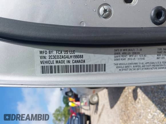 2020 Dodge Challenger SXT with VIN 2C3CDZAG4LH199088, listed as a IAAI auction lot 42337566 with 101,343 mi miles and . Bid and sale history available at DreamBid. Image 9.