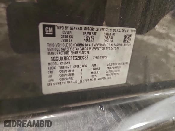 ✅ 2014 Chevrolet Silverado 1500 LT • VIN: 3GCUKREC8EG289232 • Lot: 94592715. Wystawiony na Copart z przebiegiem Nie podano. Bezpłatny archiwum sprzedaży aukcyjnych z USA i szczegółowy raport historii pojazdu na DreamBid. Zdjęcie 12.