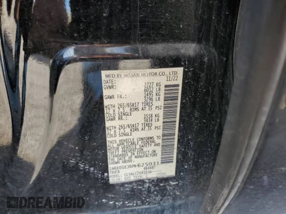 ✅ 2023 Nissan Frontier SV • VIN: 1N6ED1EJ6PN625031 • Lot: 89021965. Listed on Copart with 45,021 mi. Free auction sales archive from the USA and detailed vehicle history report at DreamBid. Image 13.