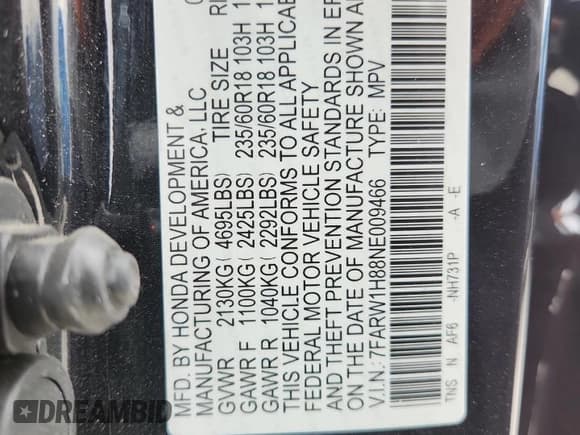 ✅ 2022 Honda CR-V EX-L • VIN: 7FARW1H88NE009466 • Lot: 86900525. Wystawiony na Copart z przebiegiem 91 431 mil. Bezpłatny archiwum sprzedaży aukcyjnych z USA i szczegółowy raport historii pojazdu na DreamBid. Zdjęcie 14.