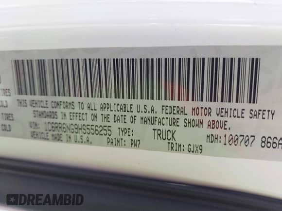 2017 Ram 1500 Laramie с VIN 1C6RR6NG9HS556255, выставлен на аукционе IAAI как лот 41889626 с пробегом 90 141 миль миль и . История ставок и продаж доступна на DreamBid. Изображение 9.