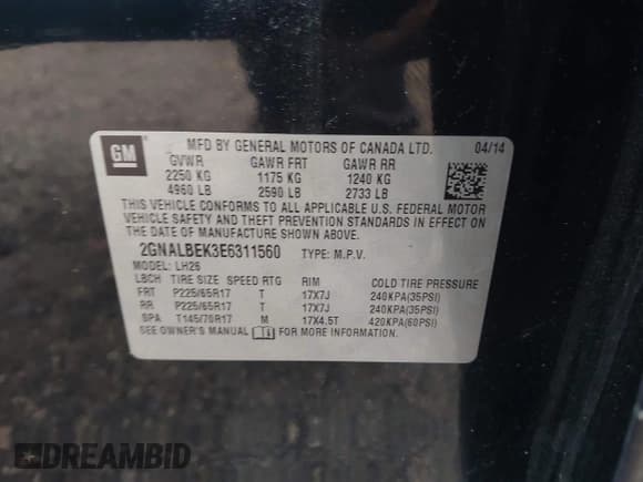 ✅ 2014 Chevrolet Equinox LT • VIN: 2GNALBEK3E6311560 • Lot: 43773453. Wystawiony na IAAI z przebiegiem 163 905 mil. Bezpłatny archiwum sprzedaży aukcyjnych z USA i szczegółowy raport historii pojazdu na DreamBid. Zdjęcie 9.