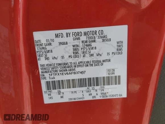 ✅ 2010 Ford F-150 XL • VIN: 1FTFX1EV6AFB37457 • Лот: 58805895. Опубликован ранее на Copart с пробегом 123 572 миль. Бесплатный доступ к архиву аукционных продаж из США и подробный отчёт об истории автомобиля на DreamBid. Изображение 12.