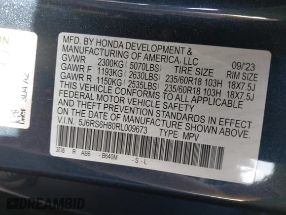 ✅ 2024 Honda CR-V Sport-L • VIN: 5J6RS6H80RL009673 • Лот: 43431846. Опубликован ранее на IAAI с пробегом 20 862 миль. Бесплатный доступ к архиву аукционных продаж из США и подробный отчёт об истории автомобиля на DreamBid. Изображение 9.
