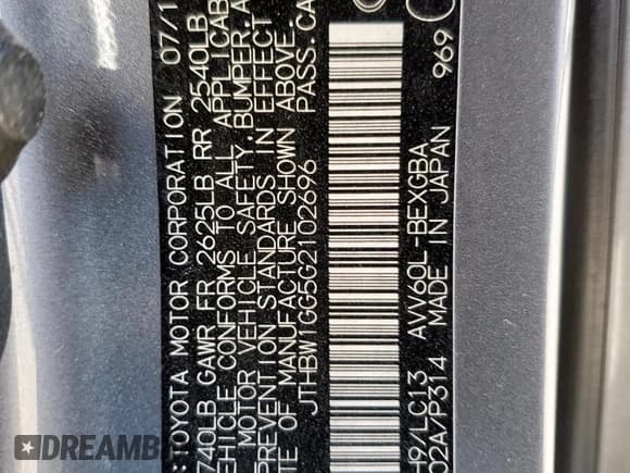 ✅ 2016 Lexus ES 300h • VIN: JTHBW1GG5G2102696 • Лот: 90742415. Опубликован ранее на Copart с пробегом Не указан. Бесплатный доступ к архиву аукционных продаж из США и подробный отчёт об истории автомобиля на DreamBid. Изображение 13.