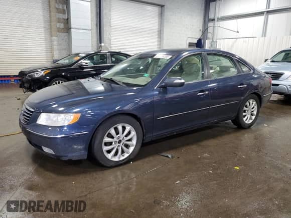 2008 Hyundai Azera Limited with VIN KMHFC46F78A257307, listed as a Copart auction lot 89116265 with 131,527 mi miles and Salvage title. Bid and sale history available at DreamBid. Image 1.