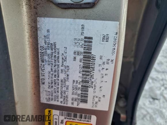 ✅ 2016 Ford Fusion SE • VIN: 3FA6P0H77GR101897 • Lot: 94034565. Listed on Copart with 236,288 mi. Free auction sales archive from the USA and detailed vehicle history report at DreamBid. Image 12.