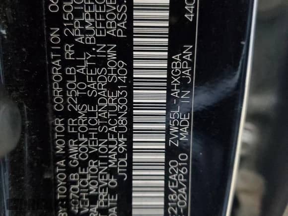 2022 Toyota Prius LE with VIN JTDL9MFU8N3031409, listed as a Copart auction lot 64952955 with 94,176 mi miles and Salvage title. Bid and sale history available at DreamBid. Image 13.