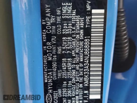 ✅ 2022 Hyundai Kona N Line • VIN: KM8K33A34NU868881 • Лот: 63098053. Опубликован ранее на Copart с пробегом 27 340 миль. Бесплатный доступ к архиву аукционных продаж из США и подробный отчёт об истории автомобиля на DreamBid. Изображение 13.