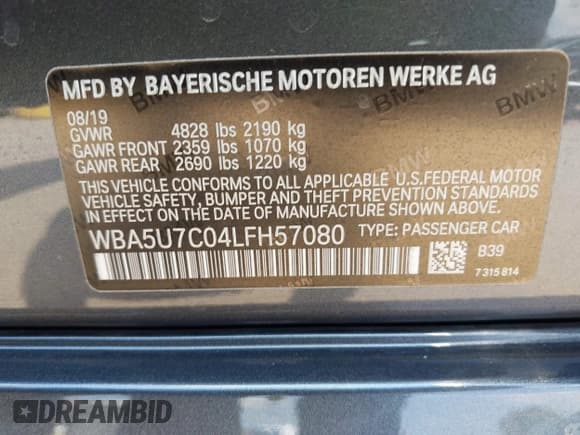 ✅ 2020 BMW 3 Series M340i • VIN: WBA5U7C04LFH57080 • Лот: 43094635. Опубликован ранее на IAAI с пробегом 49 535 миль. Бесплатный доступ к архиву аукционных продаж из США и подробный отчёт об истории автомобиля на DreamBid. Изображение 9.