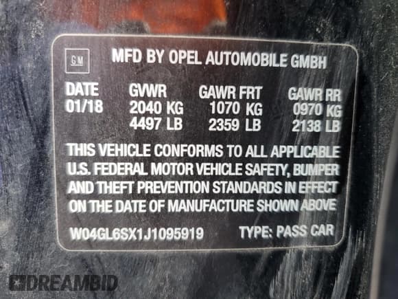 ✅ 2018 Buick Regal Preferred • VIN: W04GL6SX1J1095919 • Лот: 93065905. Опубликован ранее на Copart с пробегом Не указан. Бесплатный доступ к архиву аукционных продаж из США и подробный отчёт об истории автомобиля на DreamBid. Изображение 12.