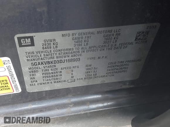 ✅ 2013 Buick Enclave Convenience • VIN: 5GAKVBKD3DJ168903 • Лот: 43635754. Опубликован ранее на IAAI с пробегом 202 346 миль. Бесплатный доступ к архиву аукционных продаж из США и подробный отчёт об истории автомобиля на DreamBid. Изображение 9.