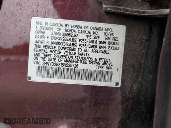 ✅ 2008 Acura MDX Sport • VIN: 2HNYD28818H539726 • Lot: 85368135. Wystawiony na Copart z przebiegiem 174 226 mil. Bezpłatny archiwum sprzedaży aukcyjnych z USA i szczegółowy raport historii pojazdu na DreamBid. Zdjęcie 12.