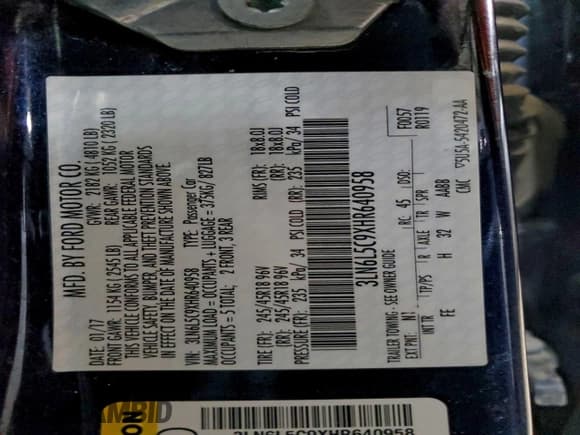 ✅ 2017 Lincoln MKZ Select • VIN: 3LN6L5C9XHR640958 • Лот: 93724655. Опубликован ранее на Copart с пробегом 157 606 миль. Бесплатный доступ к архиву аукционных продаж из США и подробный отчёт об истории автомобиля на DreamBid. Изображение 12.