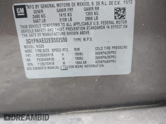 ✅ 2014 Cadillac SRX • VIN: 3GYFNAE32ES582939 • Lot: 42249851. Wystawiony na IAAI z przebiegiem 120 072 mil. Bezpłatny archiwum sprzedaży aukcyjnych z USA i szczegółowy raport historii pojazdu na DreamBid. Zdjęcie 9.