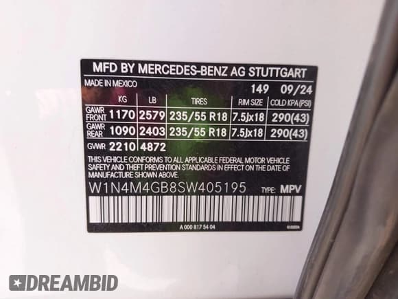 ✅ 2025 Mercedes-Benz GLB 250 • VIN: W1N4M4GB8SW405195 • Лот: 41904572. Опубликован ранее на IAAI с пробегом 3 229 миль. Бесплатный доступ к архиву аукционных продаж из США и подробный отчёт об истории автомобиля на DreamBid. Изображение 9.
