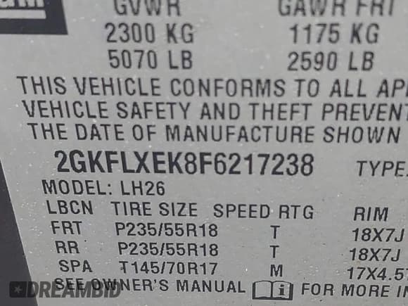 ✅ 2015 GMC Terrain SLT • VIN: 2GKFLXEK8F6217238 • Lot: 41953463. Listed on IAAI with 209,053 mi. Free auction sales archive from the USA and detailed vehicle history report at DreamBid. Image 9.