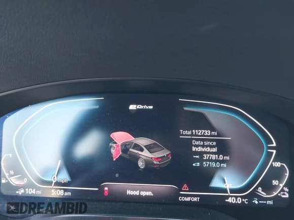 ✅ 2020 BMW 5 Series 530e • VIN: WBAJA9C08LCD41408 • Lot: 41959134. Listed on IAAI with 112,733 mi. Free auction sales archive from the USA and detailed vehicle history report at DreamBid. Image 7.