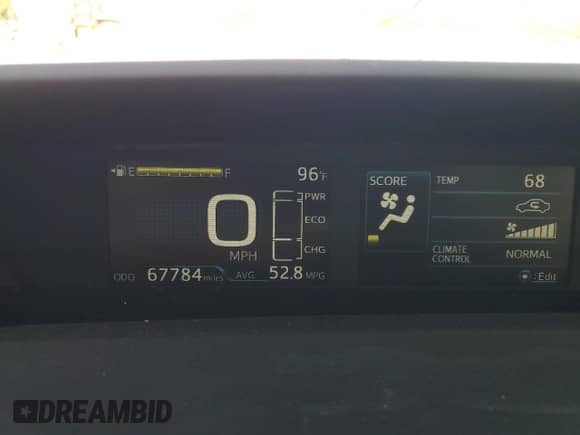 2022 Toyota Prius XLE with VIN JTDL9MFU4N3036722, listed as a Copart auction lot 80629155 with 67,784 mi miles and Salvage title. Bid and sale history available at DreamBid. Image 9.