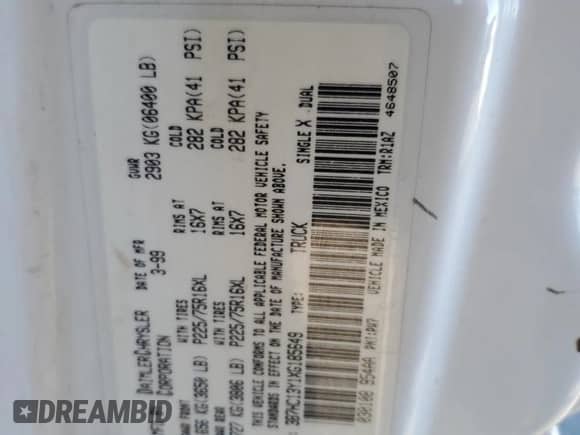 1999 Dodge 1500 z VIN 3B7HC13Y1XG185649, wystawiony jako Copart lot #80685714 z przebiegiem 225 776 mil mil oraz Szkoda całkowita • Salvage title. Historia ofert i sprzedaży dostępna na DreamBid. Obrazek 12.