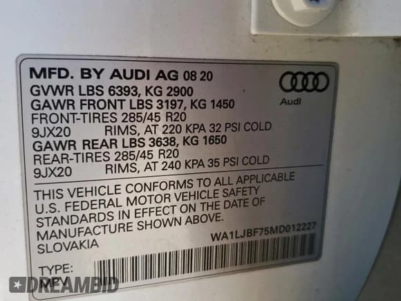 ✅ 2021 Audi Q7 Premium Plus • VIN: WA1LJBF75MD012227 • Lot: 91358655. Listed on Copart with 44,136 mi. Free auction sales archive from the USA and detailed vehicle history report at DreamBid. Image 13.