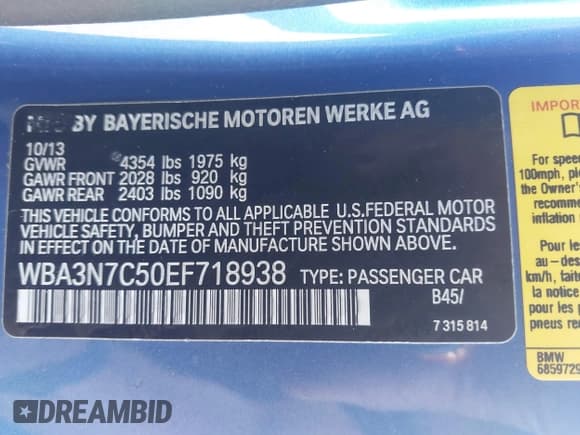 ✅ 2014 BMW 4 Series 428i • VIN: WBA3N7C50EF718938 • Lot: 43608541. Wystawiony na IAAI z przebiegiem 166 253 mil. Bezpłatny archiwum sprzedaży aukcyjnych z USA i szczegółowy raport historii pojazdu na DreamBid. Zdjęcie 9.