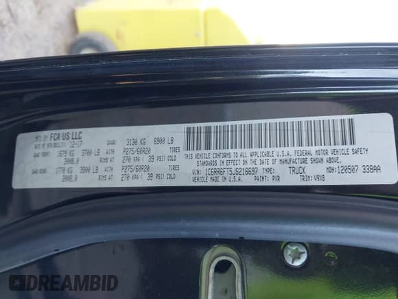 ✅ 2018 Ram 1500 Express • VIN: 1C6RR6FT5JS216697 • Lot: 41637162. Listed on IAAI with 69,765 mi. Free auction sales archive from the USA and detailed vehicle history report at DreamBid. Image 9.