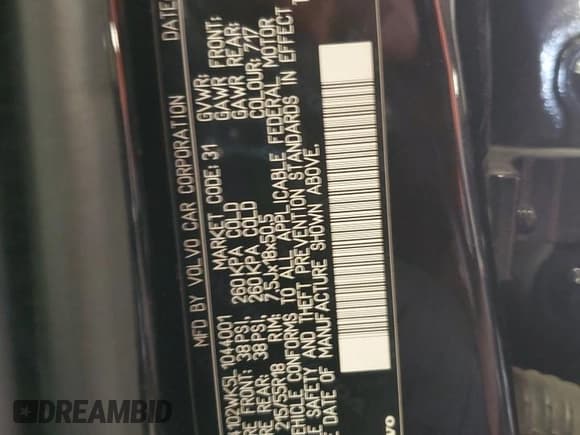 ✅ 2020 Volvo V60 • VIN: YV4102WK5L1044001 • Lot: 67484865. Listed on Copart with 71,708 mi. Free auction sales archive from the USA and detailed vehicle history report at DreamBid. Image 14.