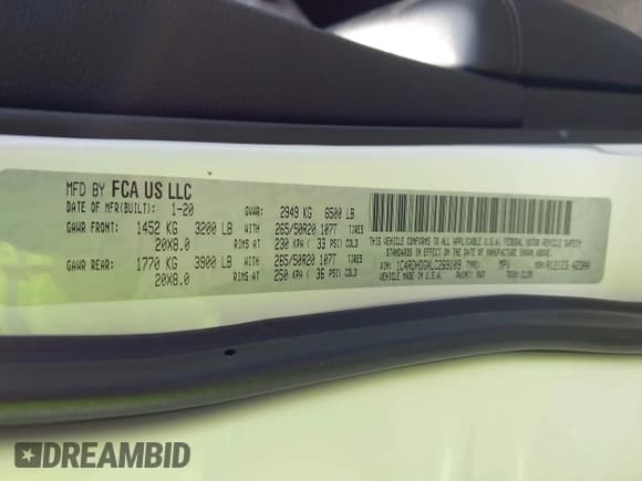 ✅ 2020 Dodge Durango GT • VIN: 1C4RDHDGXLC269109 • Лот: 42938569. Опубликован ранее на IAAI с пробегом 69 179 миль. Бесплатный доступ к архиву аукционных продаж из США и подробный отчёт об истории автомобиля на DreamBid. Изображение 9.